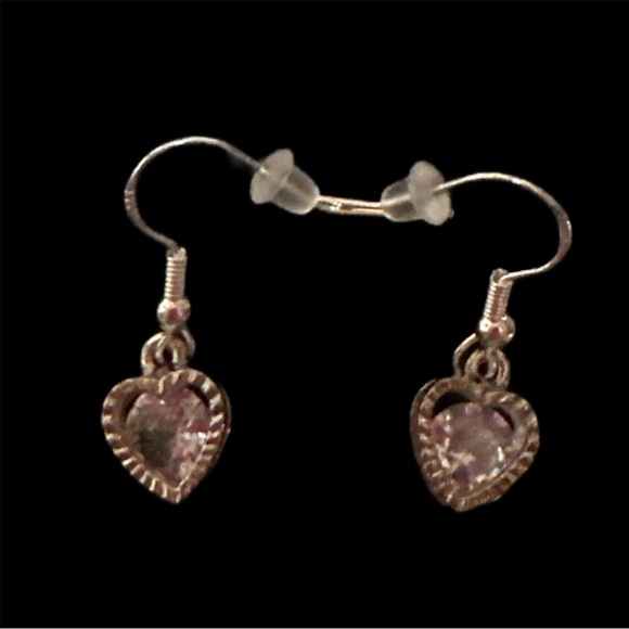 Cubic Zirconia Wire Hook Earrings in Silvertone - Picture 3 of 4